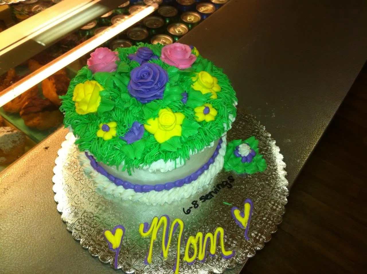 Custom floral celebration cake